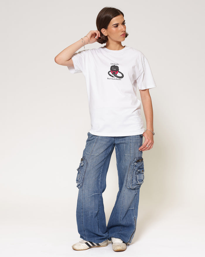 Life Sucks White T-Shirt