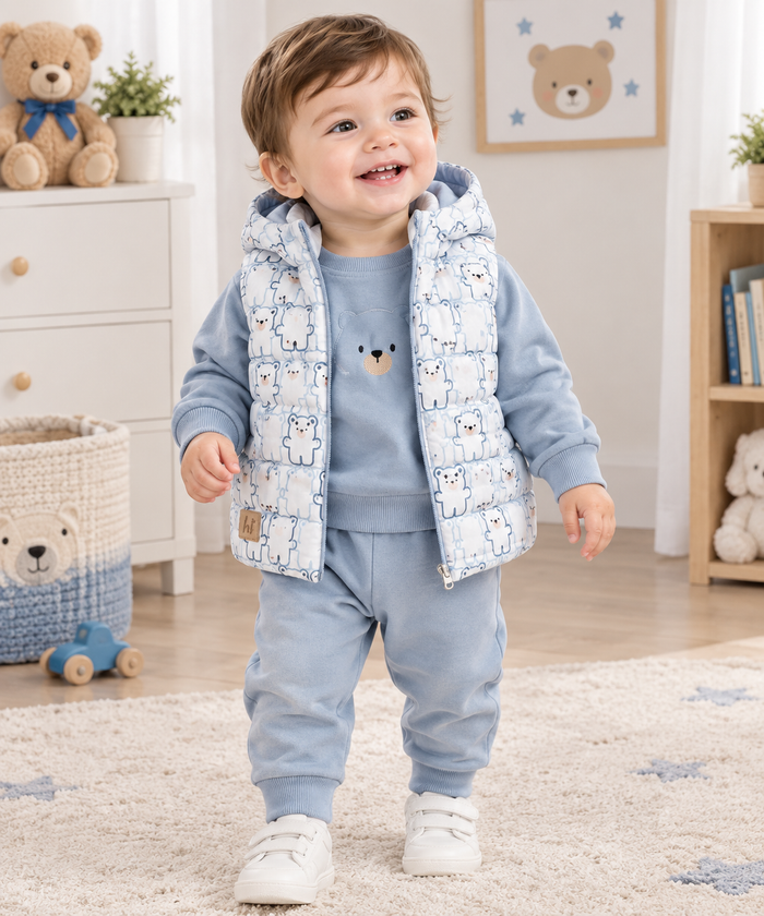 Little Teddy 3-Delige Babyset – Blauw