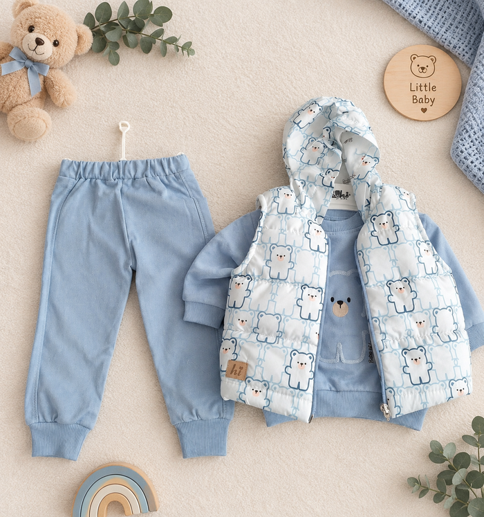 Little Teddy 3-Delige Babyset – Blauw