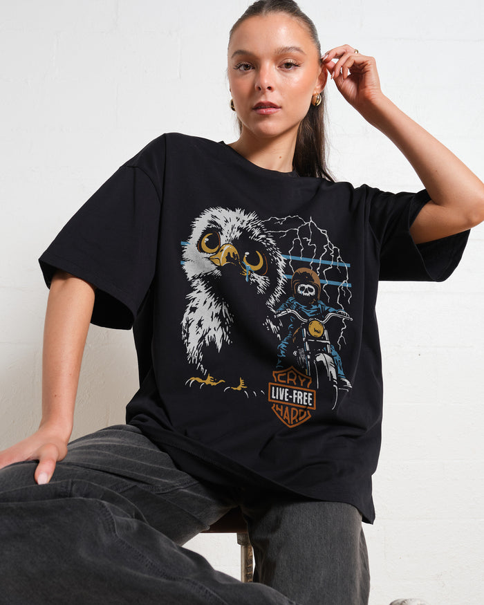 Live Free Cry Hard Oversized Tee Online Australia