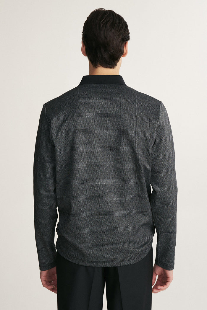Long sleeve polo half zip with pocket