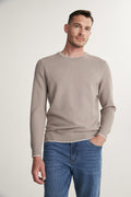 Long sleeve textured crew neck
