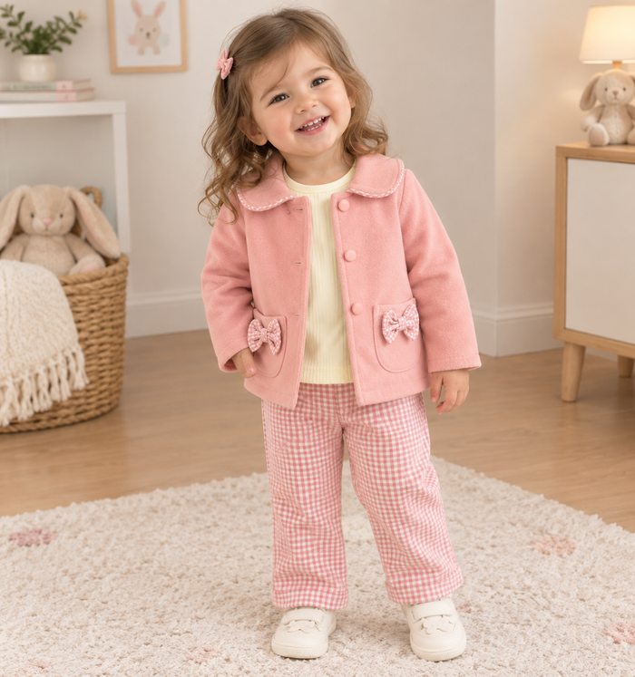 Luna 3-Delige Babyset – Roze & Crème
