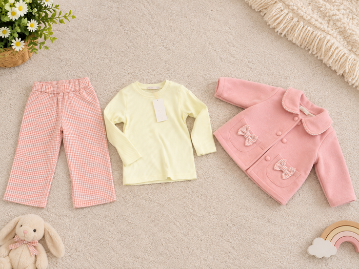 Luna 3-Delige Babyset – Roze & Crème