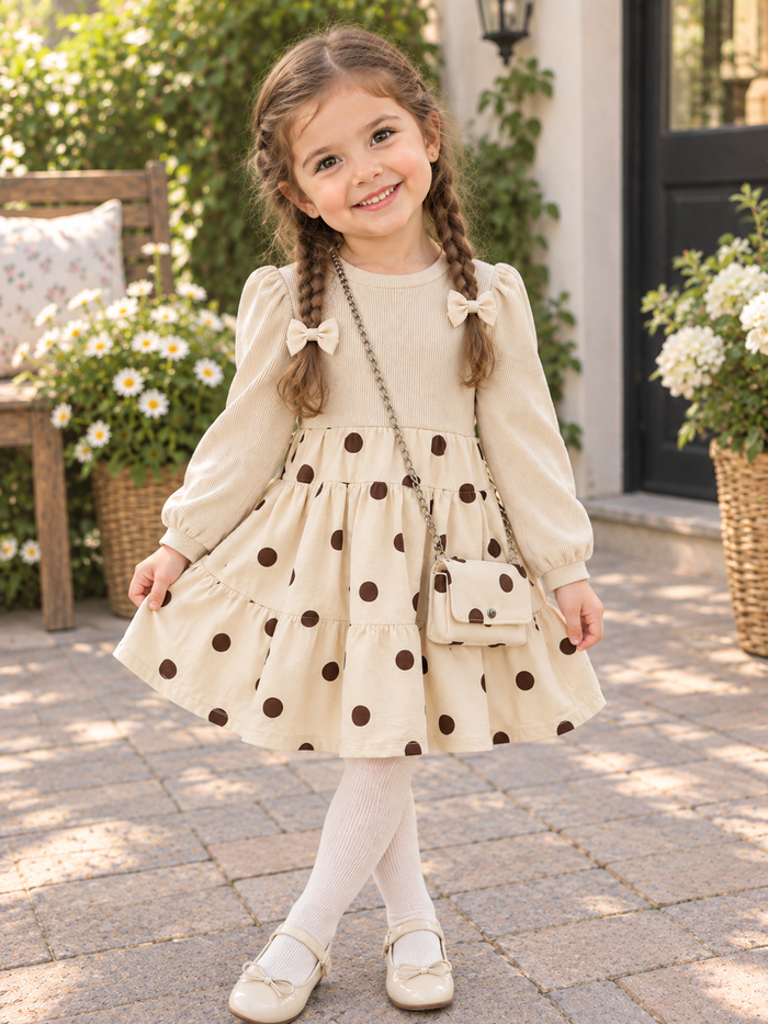 Luna Polka Dot Jurkje met Schoudertas