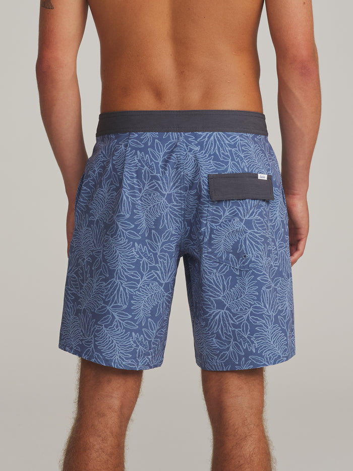 Katin Lush Hybrid Trunk in Blue, worn by a model, back view #color_blue