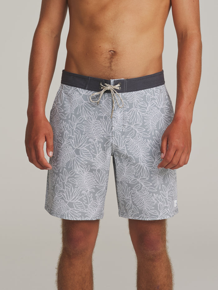 Katin Lush Hybrid Trunk in Gray, worn by a model, front view showing the patch pockets #color_gray