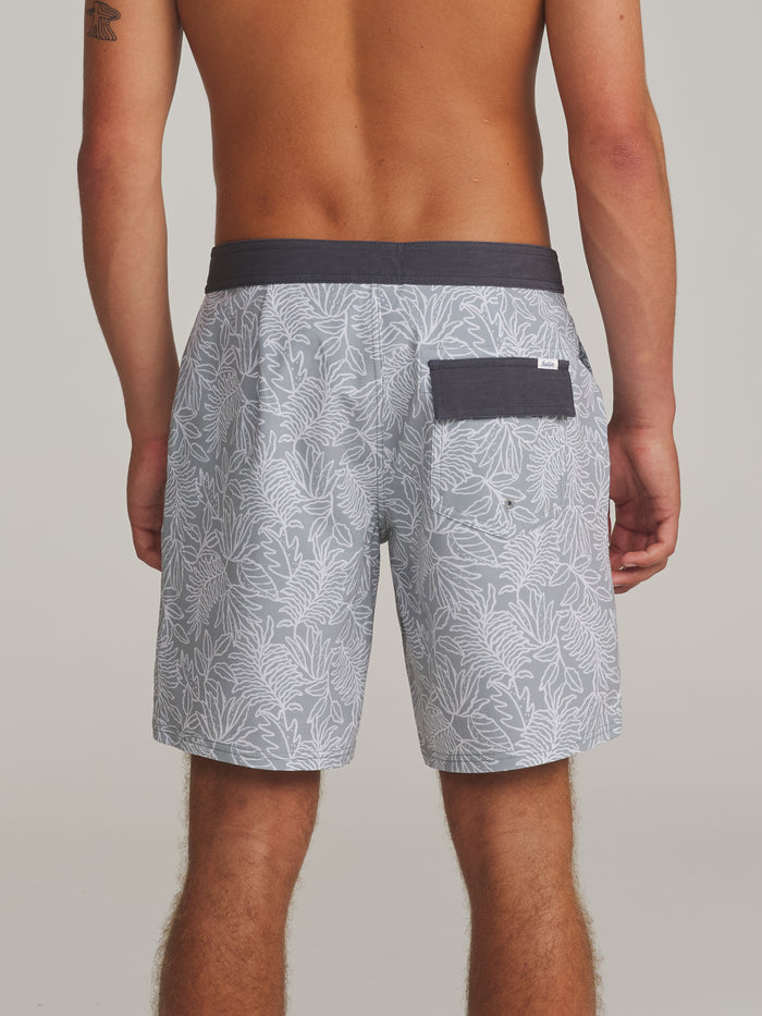 Katin Lush Hybrid Trunk in Gray, worn by a model, back view #color_gray