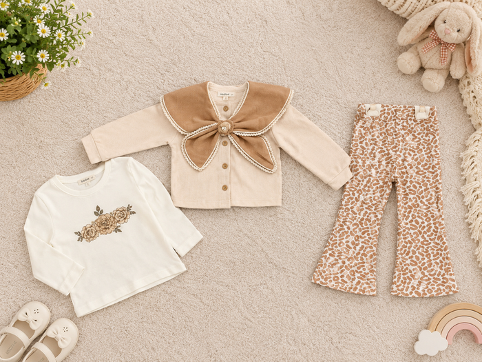 Luxe 3-Delige Babyset – Cozy Bow & Leopard