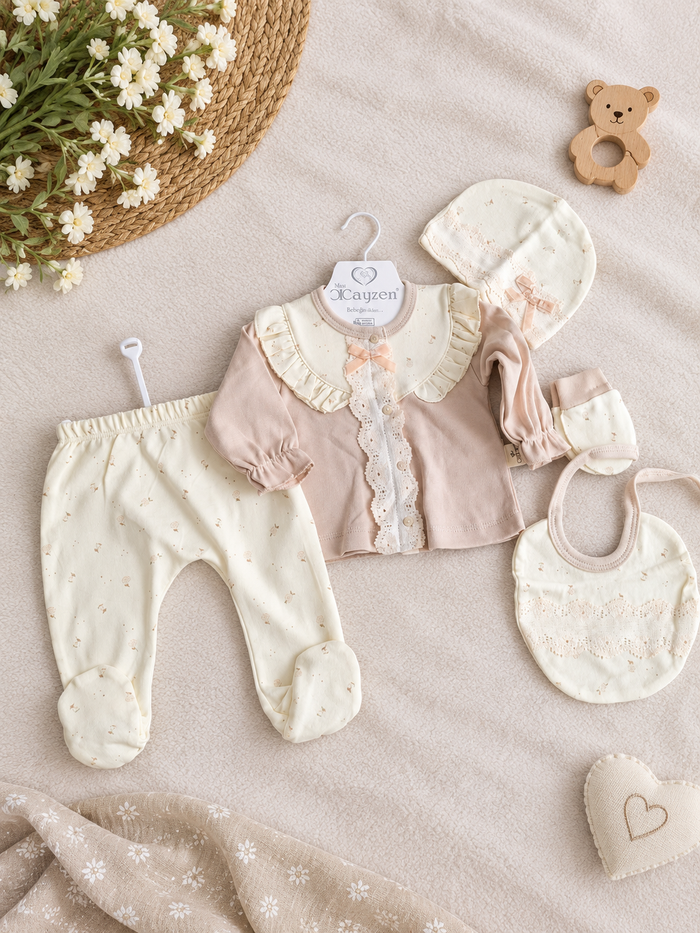 Luxe 5-Delige Babyset – Little Bow & Lace