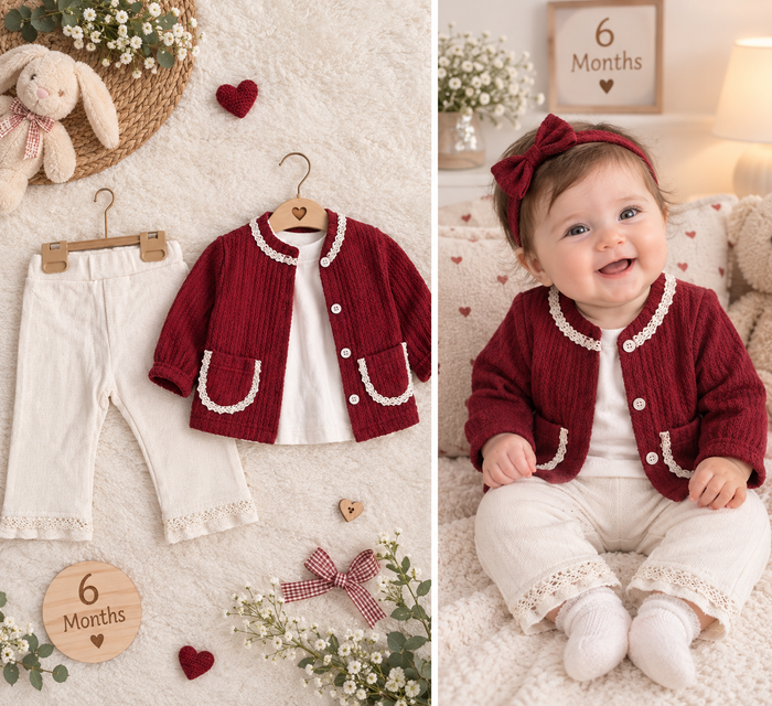 Luxe Bordeaux Babysetje – 3-Delig