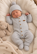 Luxe Gebreid Babysetje – Teddy Comfort in Grijs