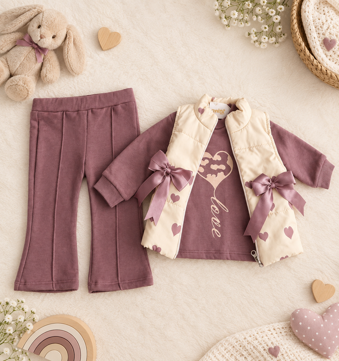 Luxe Mürdüm Hartjes Babyset – 3-Delig