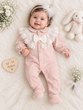 Luxe Roze Baby Meisjespakje met Kanten Details