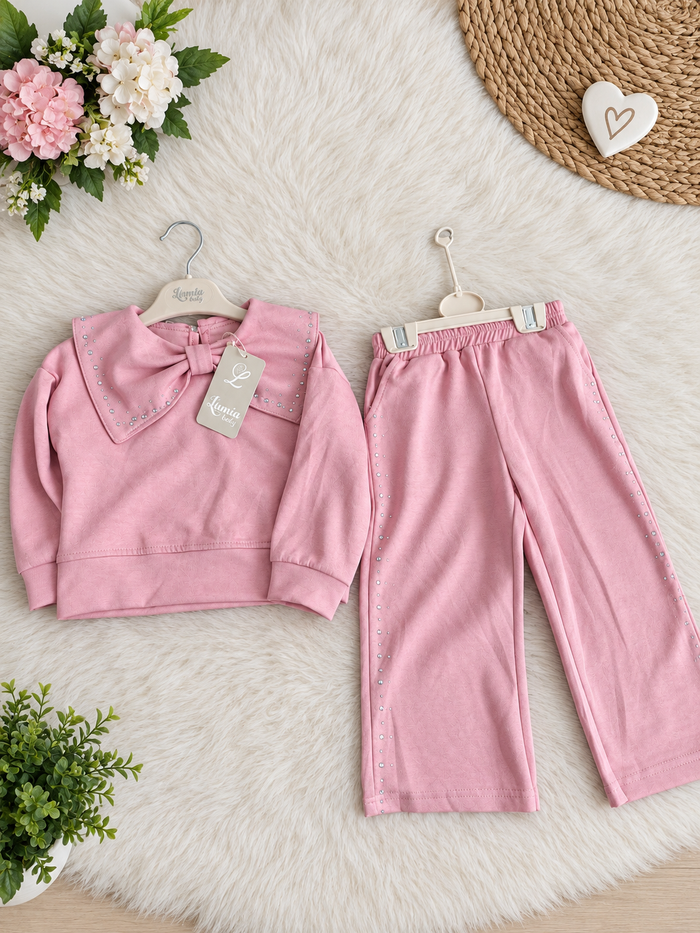 Luxe Roze Meiden Eensje met Strassdetails