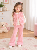 Luxe Roze Meisjesset – 3-Delige Zachte & Stijlvolle Kinderoutfit