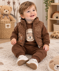 Luxe Teddy Bear 3-Delige Babyset – Bruin