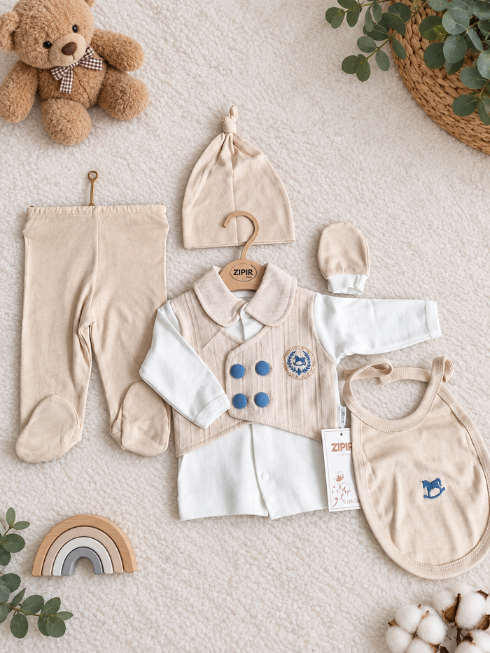 Luxe Teddy Bear Babyset – Beige & Crème