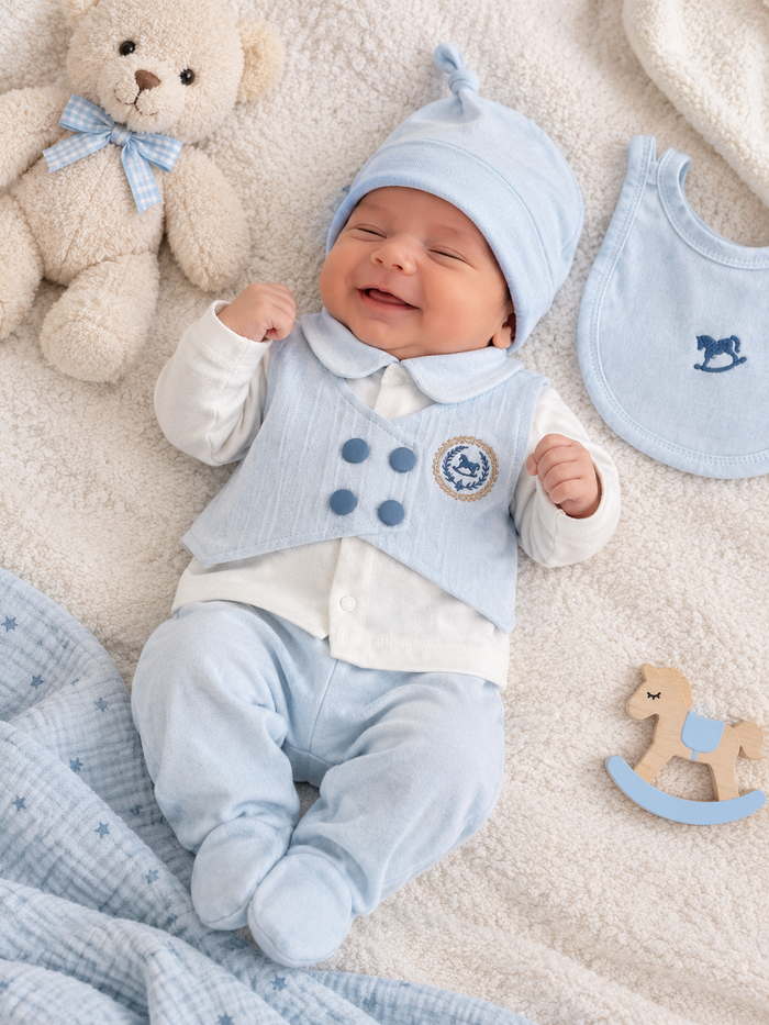 Luxe Teddy Bear Babyset – Beige & Crème