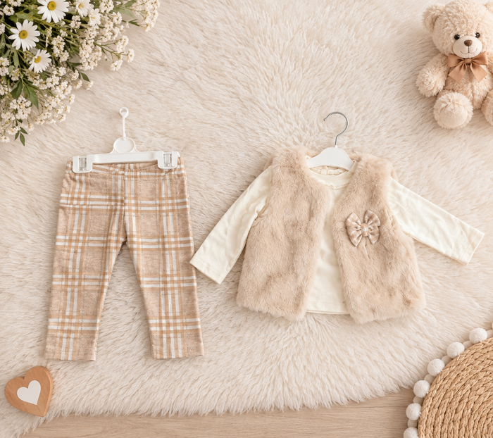 Luxe Teddy Beige Babyset – 3-delig
