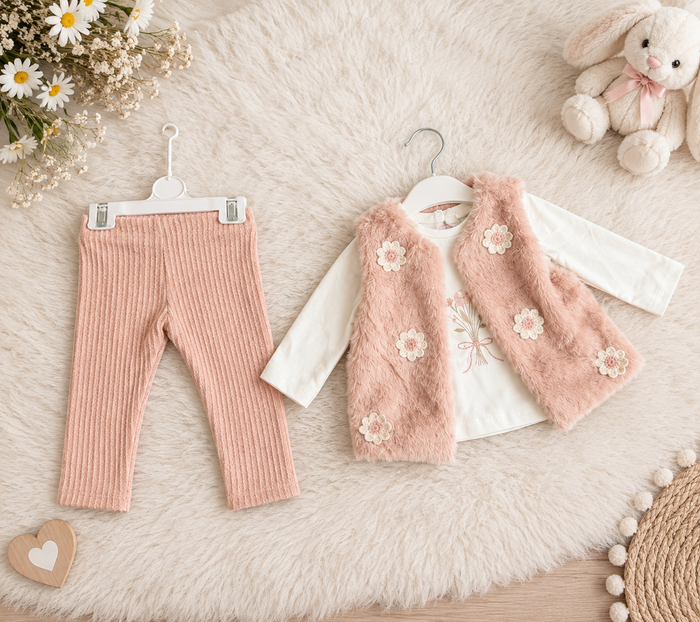 Luxe Teddy Blossom 3-Delige Babyset