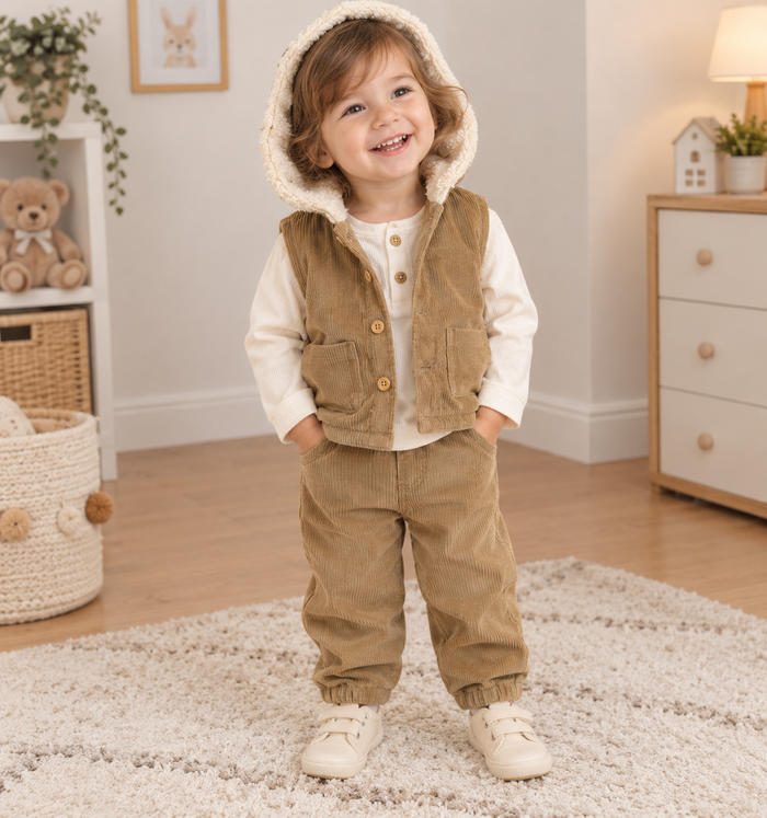 Luxe Teddy Corduroy 3-Delige Jongensset