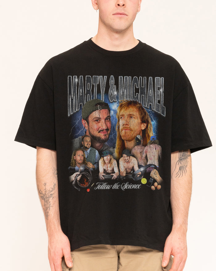 Marty & Michael Bootleg Black Oversized Tee