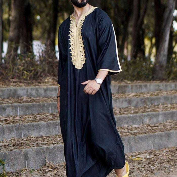 Men's Black Long Shirt Muslim Robe | Stylish Robe