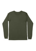 Men's Olive Green Classic Fit T-Shirt Long Sleeve Front Flat View