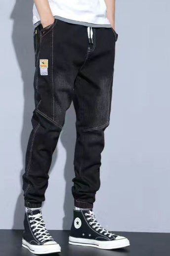 Men's Oversized Blue Cargo Jeans - Streetwear Joggers