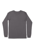 mens gray classic fit  t-shirt long sleeve crew neck airlume cotton front flat image