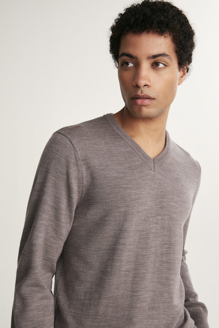 Merino wool V-neck sweater