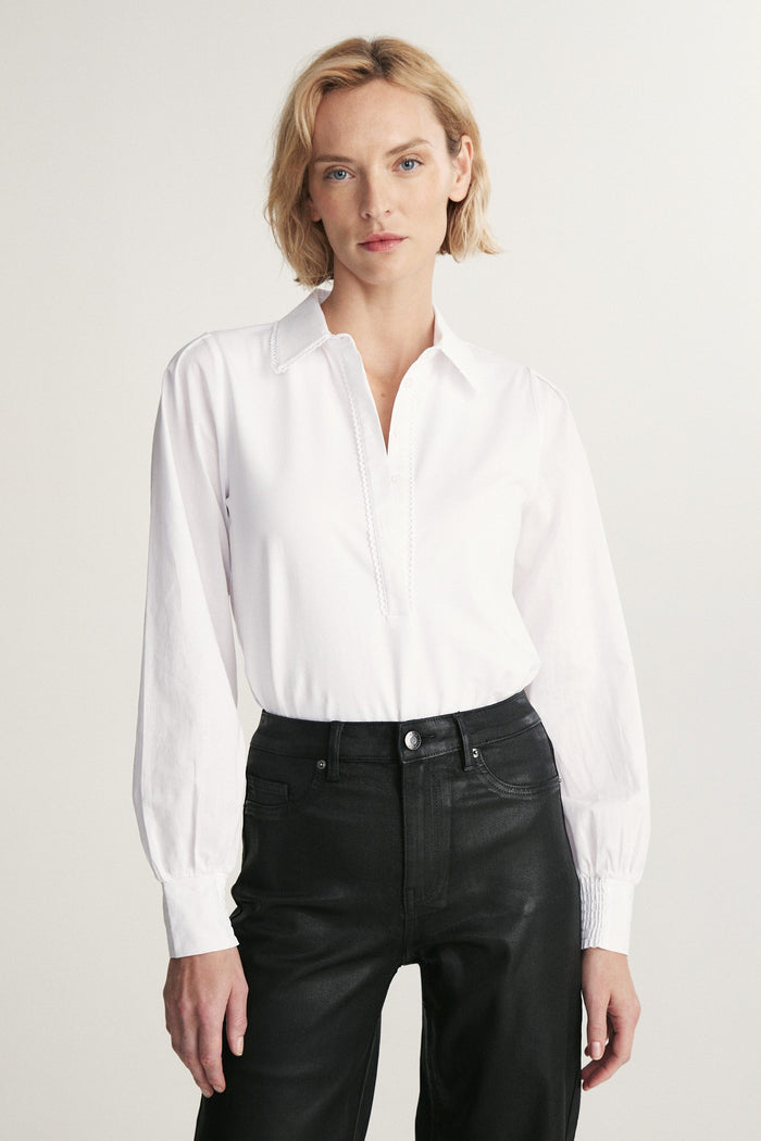 Mix media top with lace detail