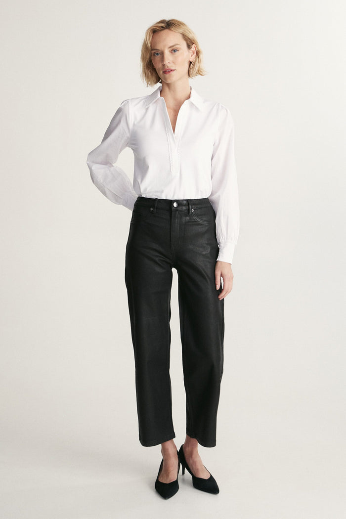 Mix media top with lace detail