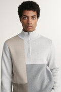 Mock neck  color blocking