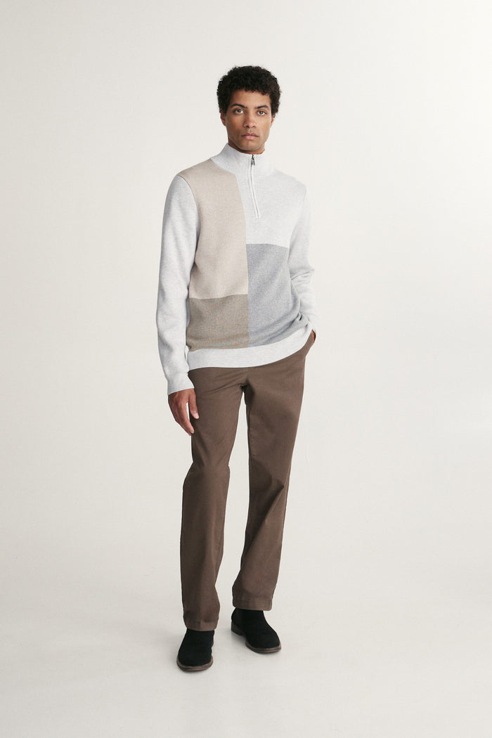 Mock neck  color blocking