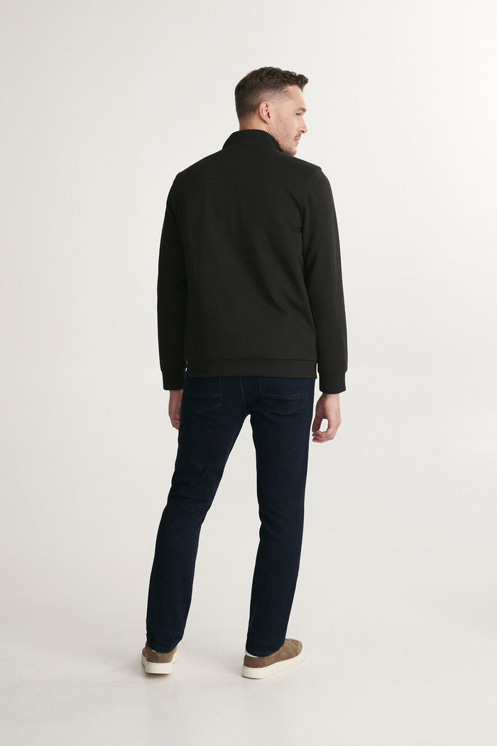 Mock neck zip-up light quilted jacket