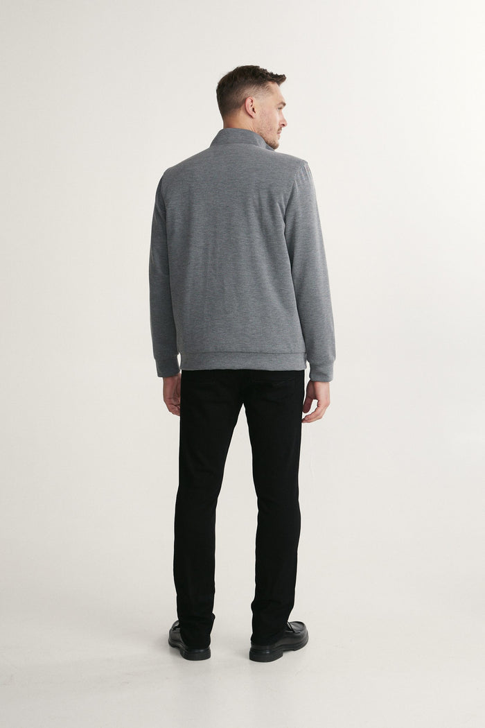 Mock neck zip-up light quilted jacket