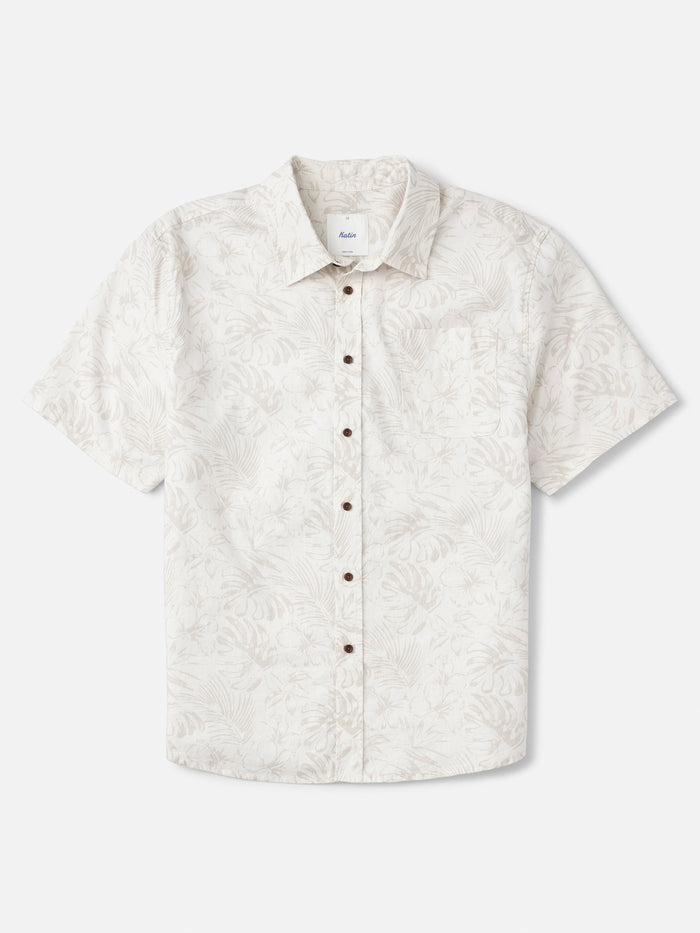 Katin Moco Shirt in Birch, laid flat, front view showing the chest pocket #color_birch