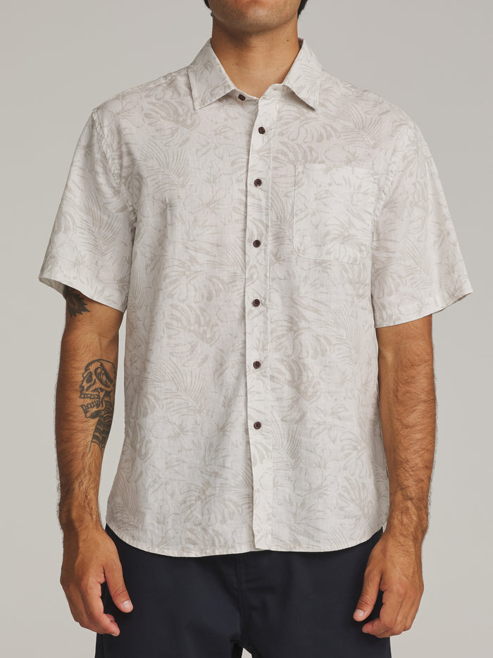 Katin Moco Shirt in Birch, worn by a model, front view showing the chest pocket #color_birch