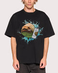 Monster Fish Black Oversized Tee