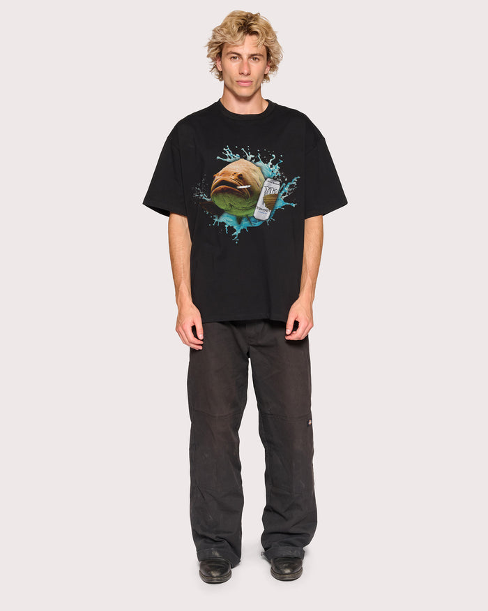 Monster Fish Black Oversized Tee