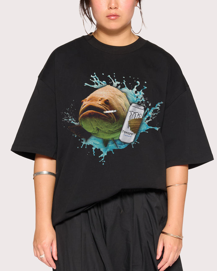 Monster Fish Black Oversized Tee