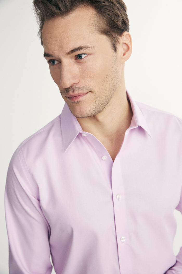 Non-iron fitted textured shirt