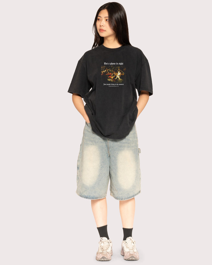 Not a Phone in Sight Black Stone Oversized Tee