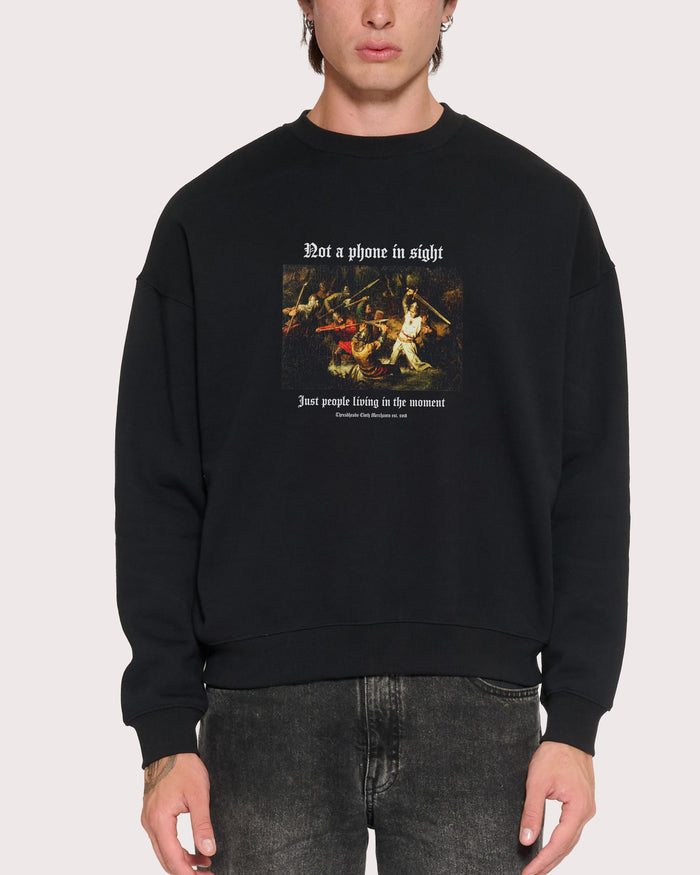 Not a Phone in Sight Black Sweatshirt