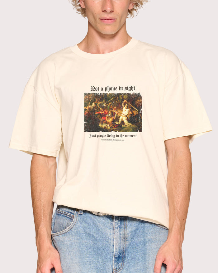 Not a Phone in Sight Natural T-Shirt