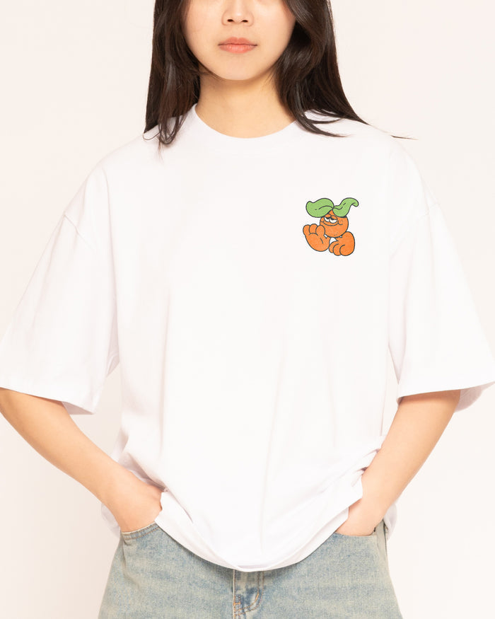 Orange Groove White Oversized Tee