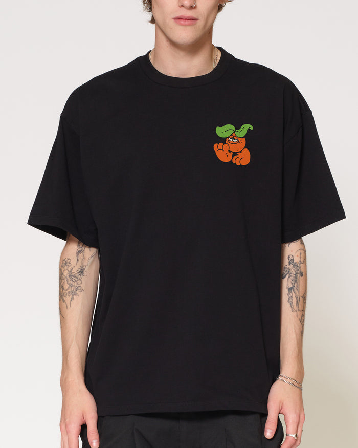 Orange Groove Black Oversized Tee
