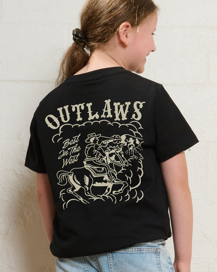 Outlaws Black Kids T-Shirt